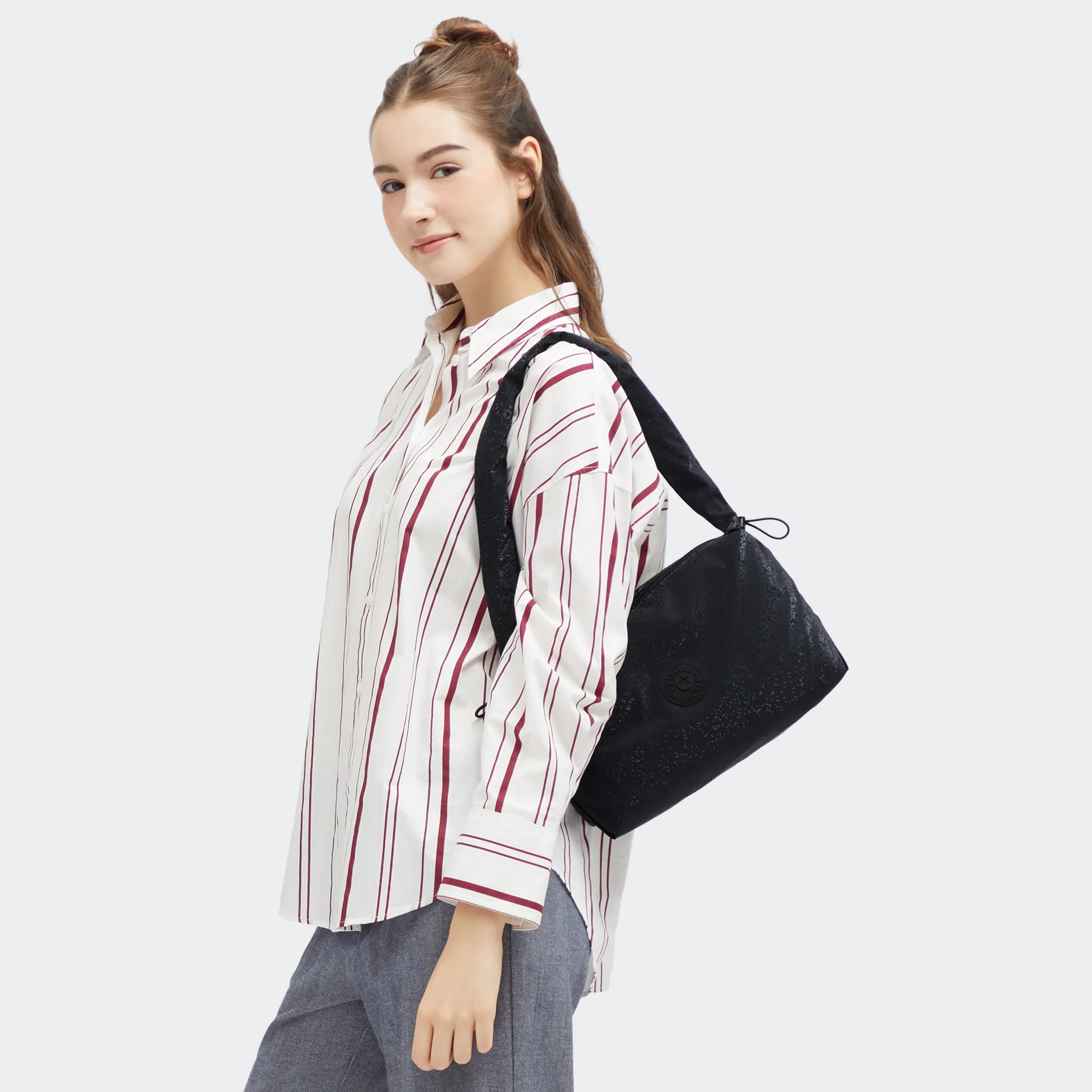 Eleni Medium Smooth Satin Shoulder Bag - Image 2